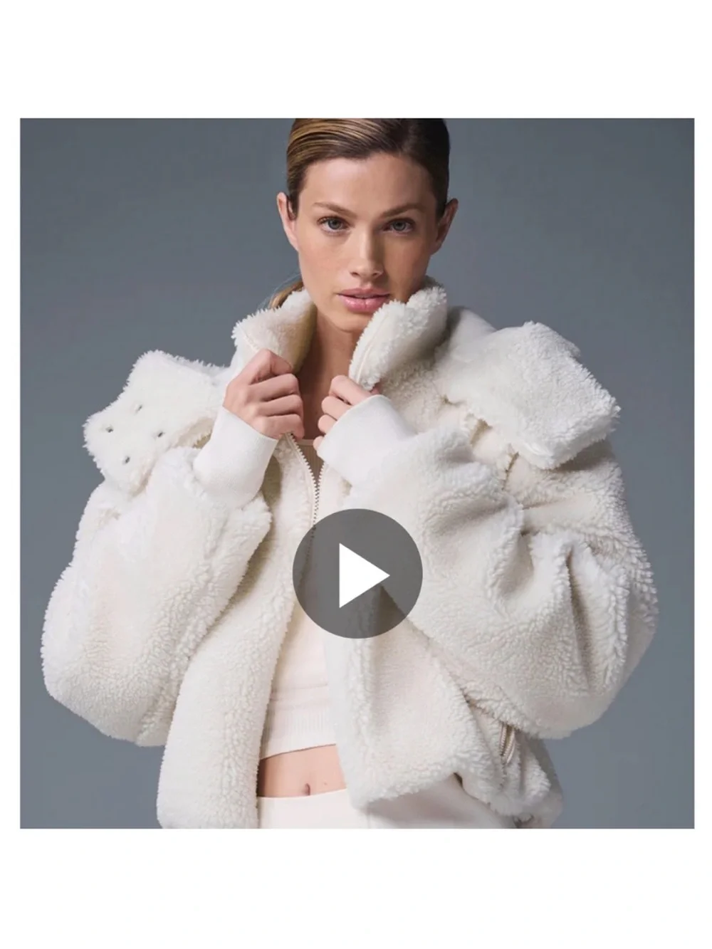 ALO Yoga Cream Sherpa Bomber Jacket